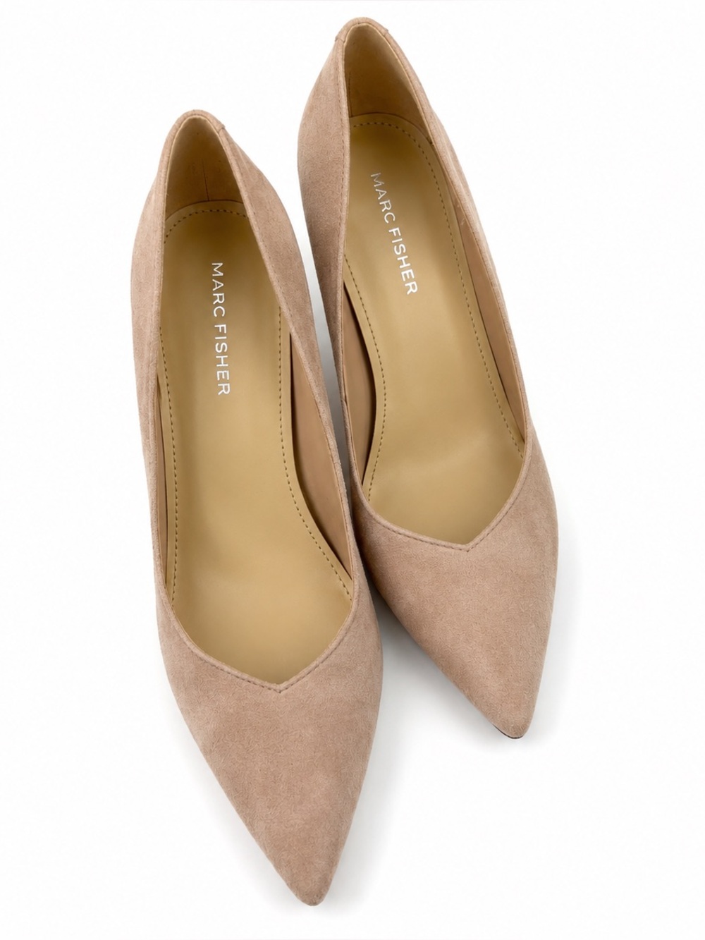 Marc Fisher Blush Pink Suede Pointed Toe Pumps